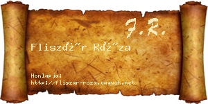 Fliszár Róza névjegykártya