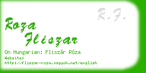 roza fliszar business card
